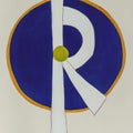 Letter R on a colorful background by the Klint AF typeface