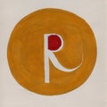 Letter R on a colorful background by the Klint AF typeface