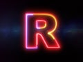 Letter R - colorful glowing outline