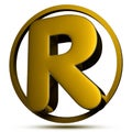 Letter R 3d.with Clipping Path