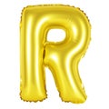 Letter R from English alphabet golden