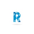 Letter R icon. Technology Smart logo, computer and data related business, hi-tech and innovative, electronic. Royalty Free Stock Photo