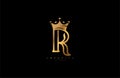 Letter R Linked Monogram Crown King