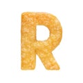 Letter R made from cookie isolated on white background Royalty Free Stock Photo