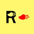 Letter R with Meat and Fast Logo