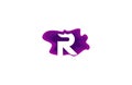 Letter R Paper Art Stylized Modern Typographic Logotype