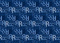 Letter R pattern in different colored blue shades for wallpaper Royalty Free Stock Photo