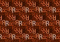Letter R pattern in different colored orange brown shades for wallpaper Royalty Free Stock Photo