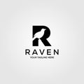 Letter R Raven logo designs, minimalist logotype