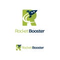 Letter r rocket logo design template Royalty Free Stock Photo