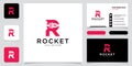 Letter R rocket logo icon vector design template Royalty Free Stock Photo