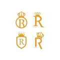letter R royal logo vector icon illustration Royalty Free Stock Photo