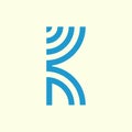 Letter R with WiFi logo Royalty Free Stock Photo
