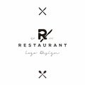 Letter R with Spoon and knife for Restaurant logo design