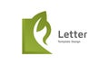 Letter R template design, leaf icon R, custom professional logo design