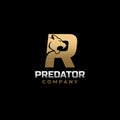 Letter R Tiger, Predator Logo Design Vector