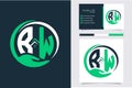 Letter R W Monogram Real estate logo Vector Template