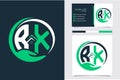 Letter R X Monogram Real estate logo Vector Template