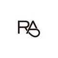 Letter ra loop line simple logo vector Royalty Free Stock Photo