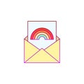 Letter, rainbow, pride day icon. Element of color world pride day icon. Premium quality graphic design icon. Signs and symbols