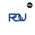 Letter RDW Monogram Logo Design Royalty Free Stock Photo