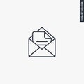 Letter, read message, linear style sign for mobile concept and web design