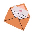 Letter Receive and Send with Open Envelope Vector Illustration