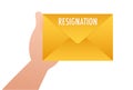 letter of resignation paper document, file. Vector stock illustration.