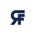 Letter rf linked geometric flat design logo vector Royalty Free Stock Photo