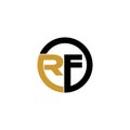 Letter RF simple monogram logo icon design.