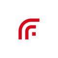 letter rf simple stripes geometric logo vector