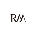 letter rm loop curves font simple logo vector