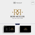 letter RM, R, m gold creative logo template vector illustration