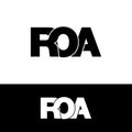 Letter ROA simple monogram logo icon design.