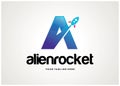 Letter A Rocket Logo Template Design Vector Royalty Free Stock Photo