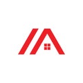 Letter a roof shape simple design vector