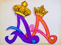 Letter A in royal