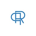 Letter Rq linked overlapping line geometric logo vector