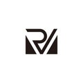 Letter rvm simple geometric logo vector Royalty Free Stock Photo
