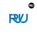 Letter RVU Monogram Logo Design Royalty Free Stock Photo