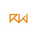 Letter rw arrow up geometric logo vector