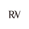 letter rw linked curves elegant logo vector