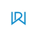 Letter rw simple linear geometric logo vector Royalty Free Stock Photo