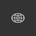 Letter S with abstract globe simple logo vector