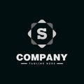 Letter S Alphabet Company Logo Design Template with Geometric Rounded Square Element