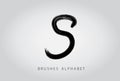 Letter S Brush Black Logo Design