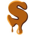 Letter S from caramel icon