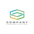 Letter S color hexagonal logo