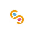 Letter s communication colorful talk geometric logo vector