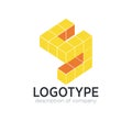 Letter S cube figure logo icon design template elements